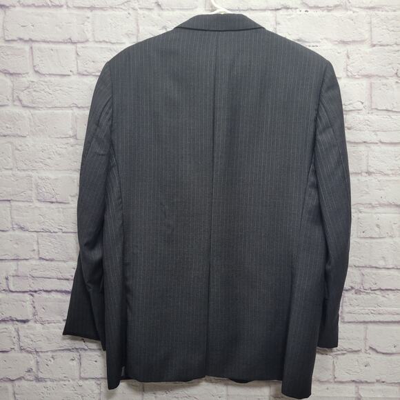 Brooks Brothers 1818 Regent Italy Men Blazer Jacket 42R 100% Wool Gray Pinstripe - Picture 7 of 10
